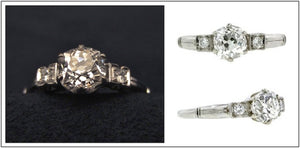1940s old mine cut diamond engagement ring from Doyle & Doyle