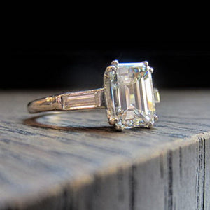 vintage emerald cut diamond ring