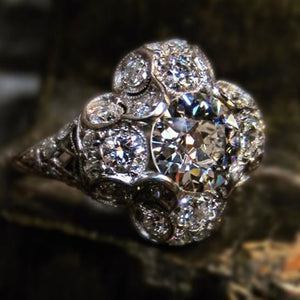 vintage diamond quatrefoil engagement ring from Doyle & Doyle 