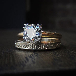 mid century vintage wedding ring set