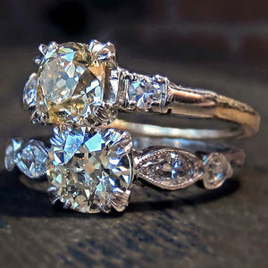 Vintage yellow diamond engagement rings from Doyle & Doyle