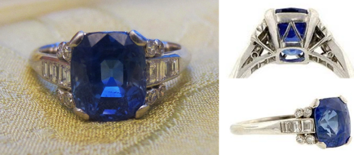 Art Deco Sapphire Engagement ring