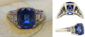 Art Deco Sapphire Engagement ring