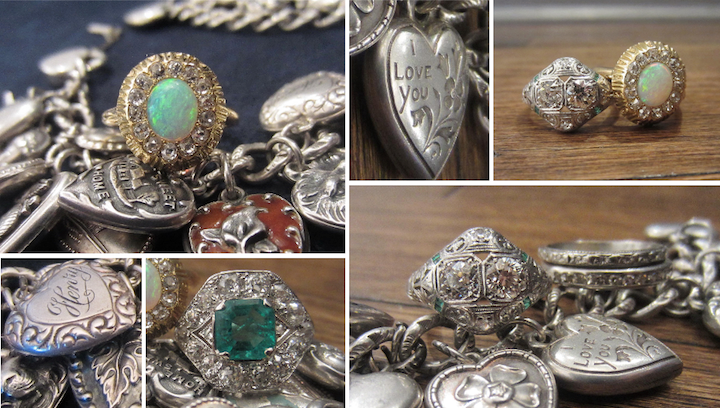 Opal and Tourmaline rings