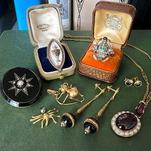 Antique and Victorian Mourning Jewelry for Halloween from Doyle & Doyle