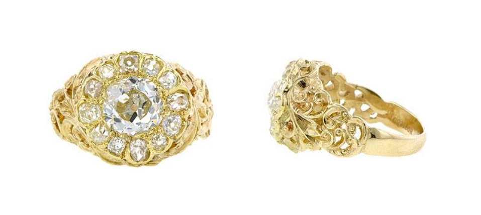 antique diamond cluster ring