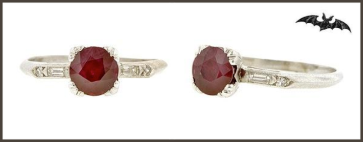 Doyle & Doyle Ruby and Diamond Engagement Ring