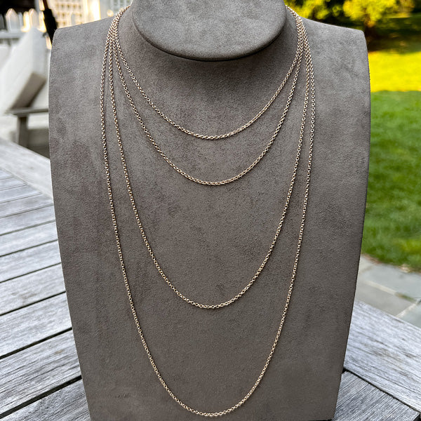 Double Link Cable Chain Necklace sold by Doyle and Doyle an antique and vintage jewelry boutique