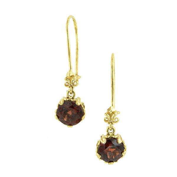 Fancy Basket Gemstone Drop Earrings 18k gold- Heirloom by Doyle & Doyle