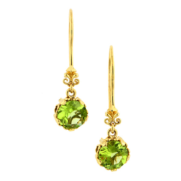 Fancy Basket Gemstone Drop Earrings 18k gold- Heirloom by Doyle & Doyle