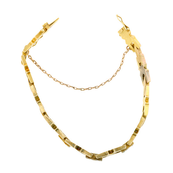 Antique Edwardian Emerald & Rose Cut Diamond Bracelet sold by Doyle and Doyle an antique and vintage jewelry boutique