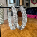 Pavé Diamond Hoop Earrings, from Doyle & Doyle antique and vintage jewelry boutique