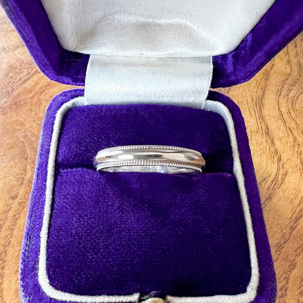 Estate Millegrained Wedding Band sold by Doyle and Doyle an antique and vintage jewelry boutique