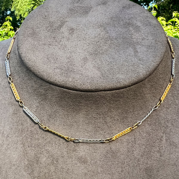 Vintage Two-toned Watch Chain sold by Doyle and Doyle an antique and vintage jewelry boutique