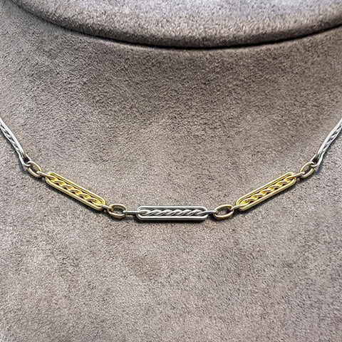 Vintage Two-toned Watch Chain sold by Doyle and Doyle an antique and vintage jewelry boutique