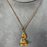 Victorian Gold Dolphin Watch Fob Seal, sold by Doyle & Doyle antique and vintage jewelry boutique