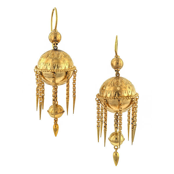 Victorian Drop Earrings sold by Doyle and Doyle an antique and vintage jewelry boutique