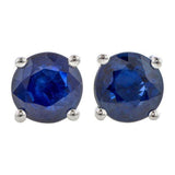 Round Faceted Sapphire Earrings sold by Doyle and Doyle an antique and vintage jewelry boutique