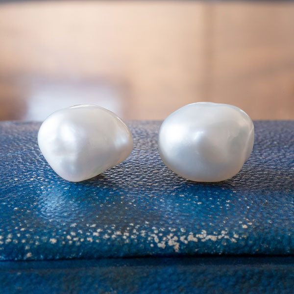 Estate Tiffany & Co. Baroque Pearl Earrings sold by Doyle and Doyle an antique and vintage jewelry boutique