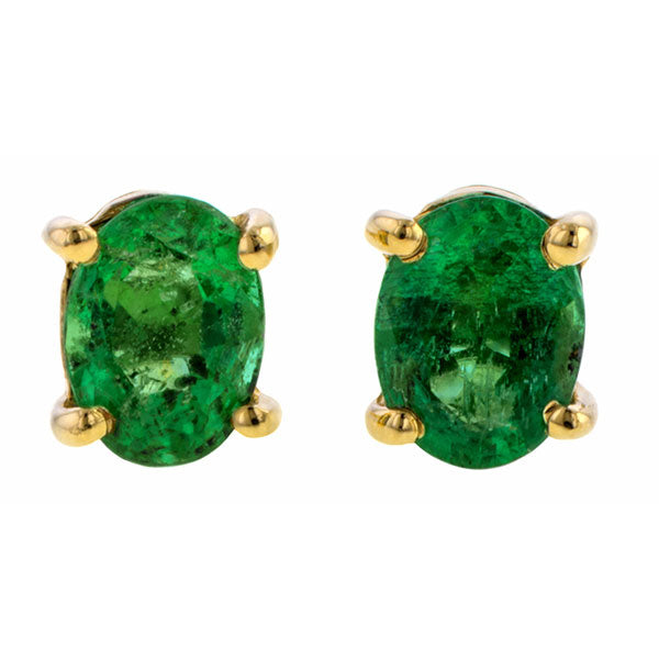 Oval Gemstone Stud Earrings sold by Doyle and Doyle an antique and vintage jewelry boutique