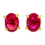 Oval Gemstone Stud Earrings sold by Doyle and Doyle an antique and vintage jewelry boutique