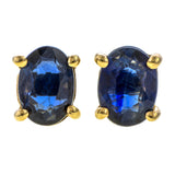 Oval Gemstone Stud Earrings sold by Doyle and Doyle an antique and vintage jewelry boutique