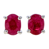 Oval Gemstone Stud Earrings sold by Doyle and Doyle an antique and vintage jewelry boutique