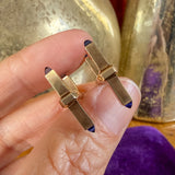 Vintage Sapphire Cufflinks sold by Doyle and Doyle an antique and vintage jewelry boutique