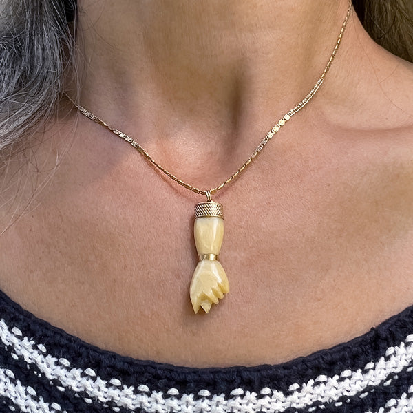 Vintage Figa Charm sold by Doyle and Doyle an antique and vintage jewelry boutique