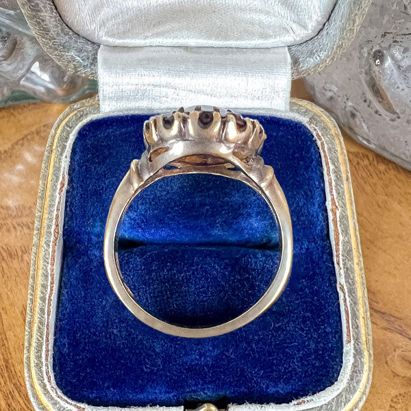 Vintage Opal & Garnet Ring sold by Doyle and Doyle an antique and vintage jewelry boutique