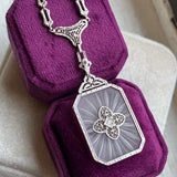 Art Deco Diamond & Rock Crystal Necklace, sold by Doyle & Doyle antique and vintage jewelry boutique