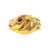 Vintage Ruby & Diamond Snake Ring