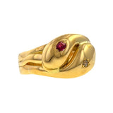 Vintage Ruby & Diamond Snake Ring
