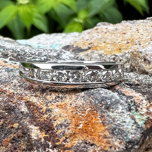 Vintage Diamond Wedding Band sold by Doyle and Doyle an antique and vintage jewelry boutique