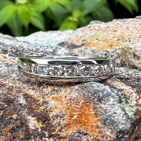 Vintage Diamond Wedding Band sold by Doyle and Doyle an antique and vintage jewelry boutique