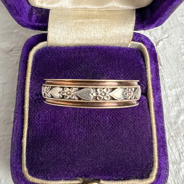 Vintage Patterned Wedding Band, Size 11.5. sold by Doyle and Doyle an antique and vintage jewelry boutique