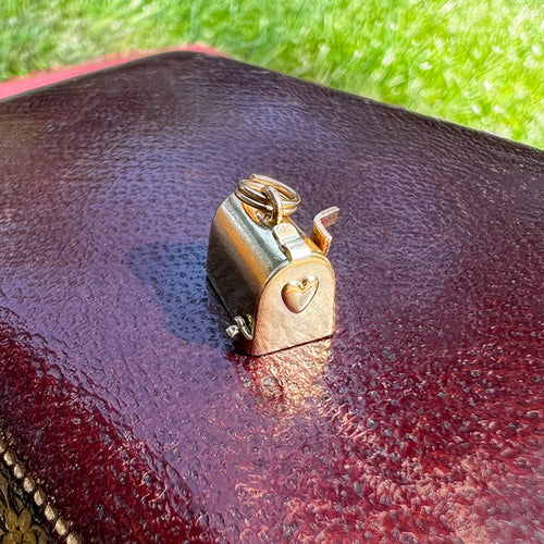 Vintage Mechanical Mailbox Charm sold by Doyle and Doyle an antique and vintage jewelry boutique
