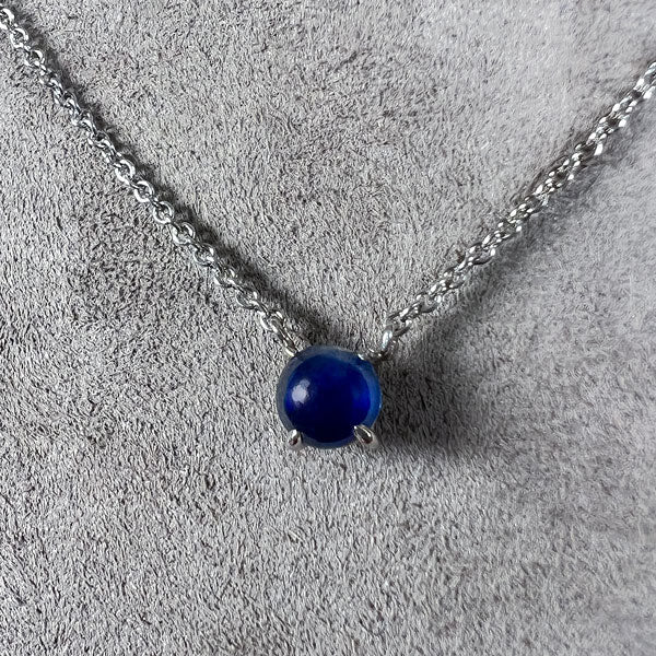 Sapphire Cabochon Necklace sold by Doyle and Doyle an antique and vintage jewelry boutique