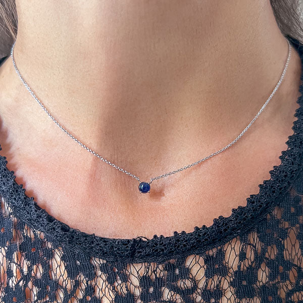 Sapphire Cabochon Necklace sold by Doyle and Doyle an antique and vintage jewelry boutique