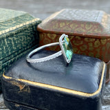 Green Tourmaline & Diamond Ring, sold by Doyle & Doyle antique and vintage jewelry boutique