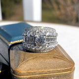 Vintage Wide Diamond Ring, sold by Doyle & Doyle antique and vintage jewelry boutique