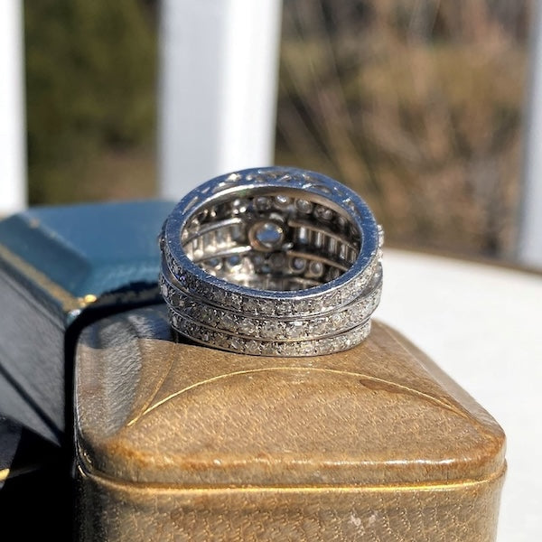 Vintage Wide Diamond Ring, sold by Doyle & Doyle antique and vintage jewelry boutique
