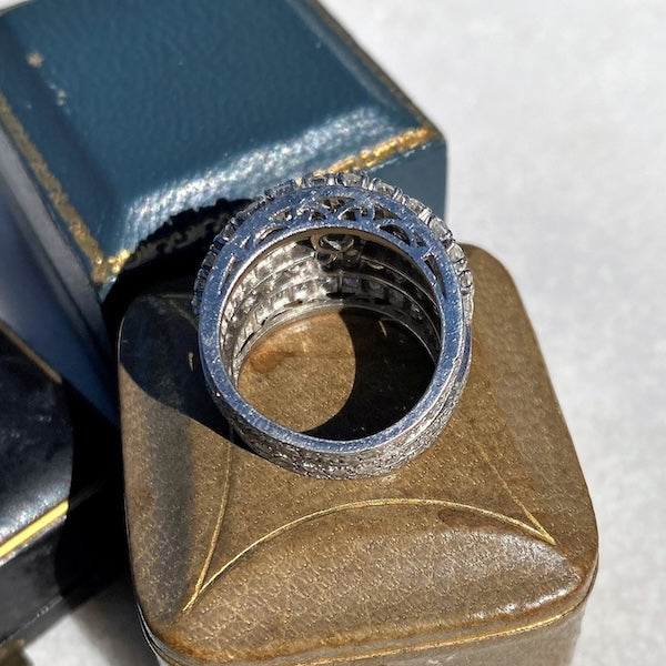 Vintage Wide Diamond Ring, sold by Doyle & Doyle antique and vintage jewelry boutique