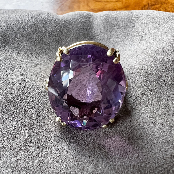 Vintage Amethyst Cocktail Ring sold by Doyle and Doyle an antique and vintage jewelry boutique