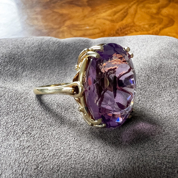 Vintage Amethyst Cocktail Ring sold by Doyle and Doyle an antique and vintage jewelry boutique