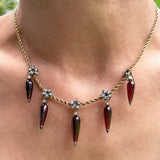 Victorian Diamond and Garnet Drop Necklace, from Doyle & Doyle antique and vintage jewelry boutique