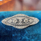 Art Deco Filigree Diamond Brooch Pin, from Doyle & Doyle antique and vintage jewelry boutique