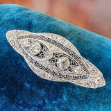 Art Deco Filigree Diamond Brooch Pin, from Doyle & Doyle antique and vintage jewelry boutique