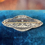 Art Deco Filigree Diamond Brooch Pin, from Doyle & Doyle antique and vintage jewelry boutique