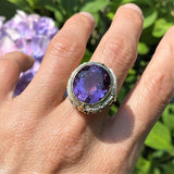 Vintage Amethyst & Pearl Filigree Ring from Doyle & Doyle antique and vintage jewelry boutique